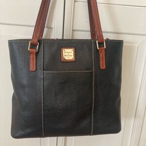 Dooney & Bourke Black and Tan Leather Tote